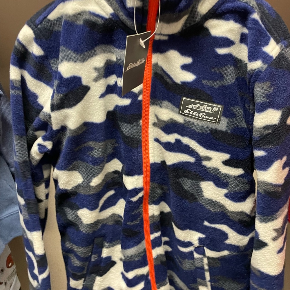 Eddie Bauer Kids Blue and White Camo Hoodie
